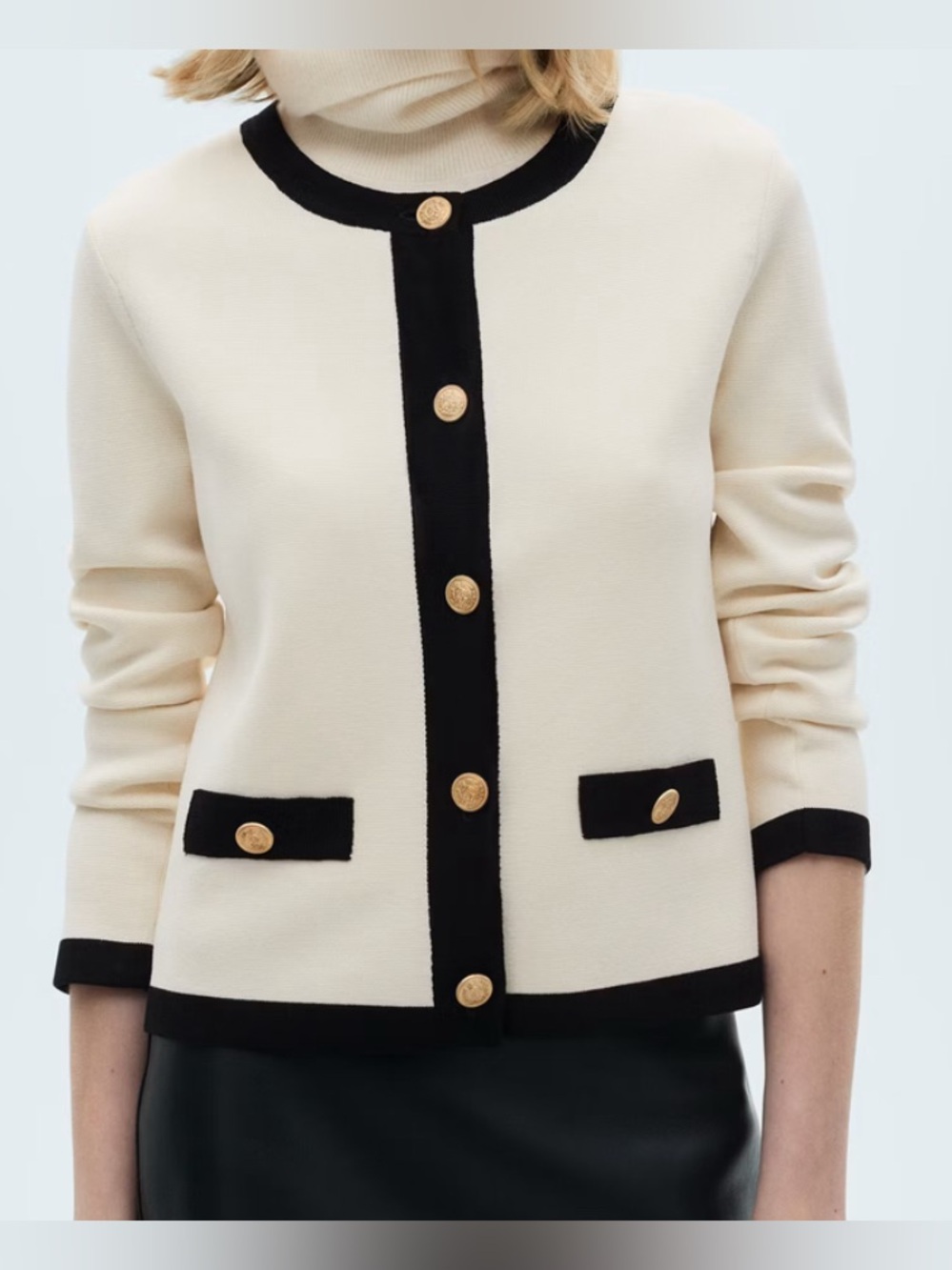 Mango Cardigan with Contrasting Trim